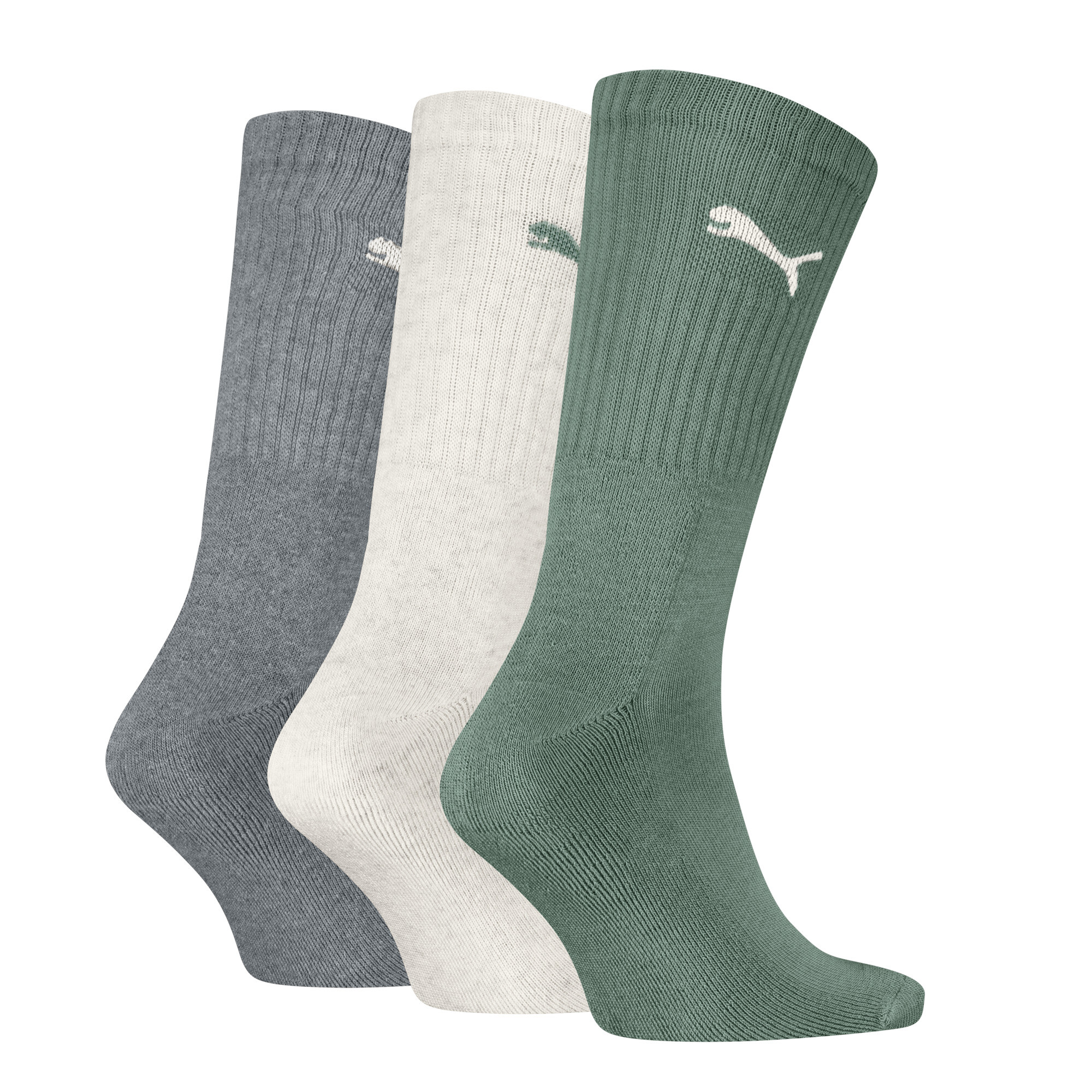 PUMA Uniseks Sokken voor Heren, Groen/Grijs, Maat 39-42 thumbnail 2