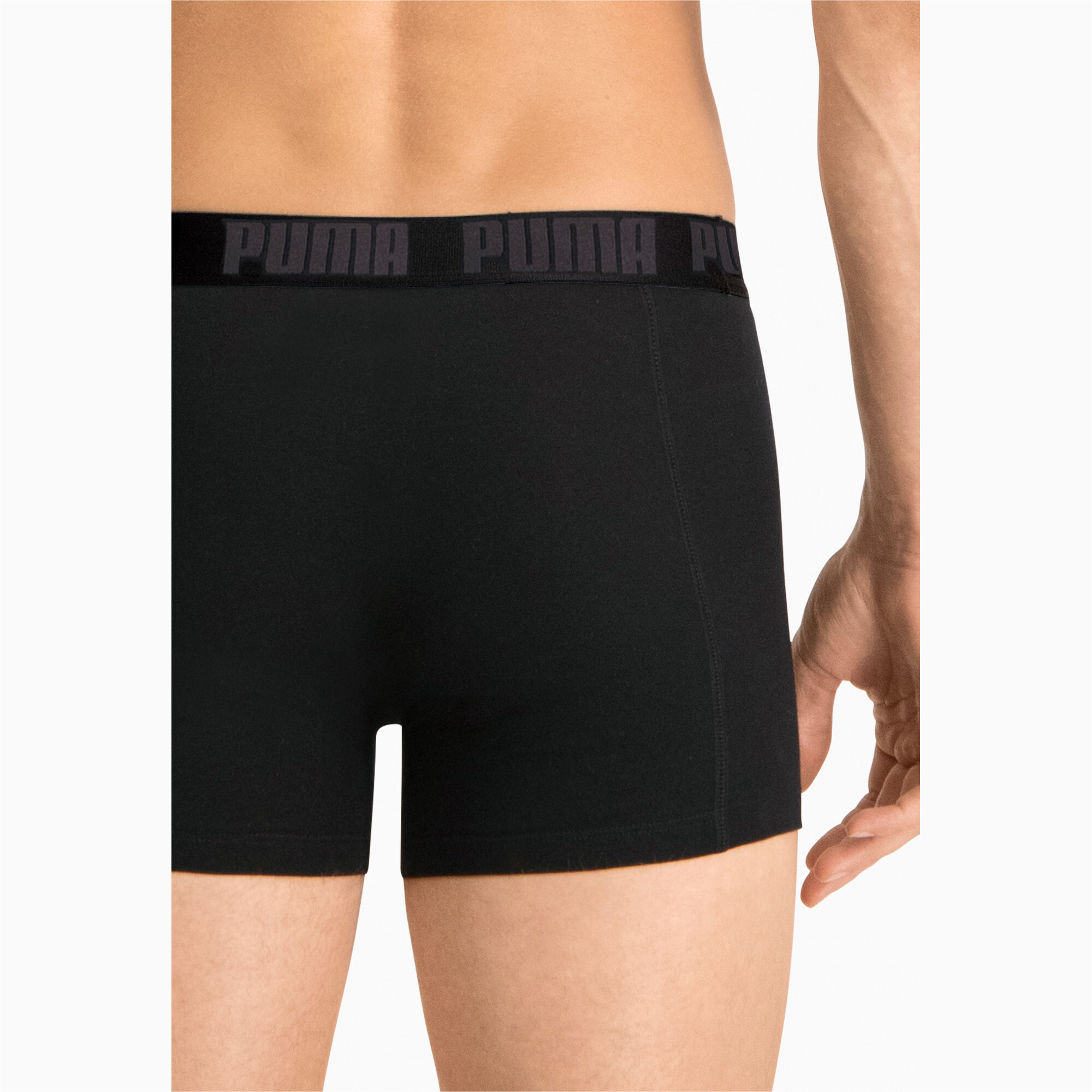 Men's Puma Basic Short Boxer 2 Pack, Black, Size 4, Clothing