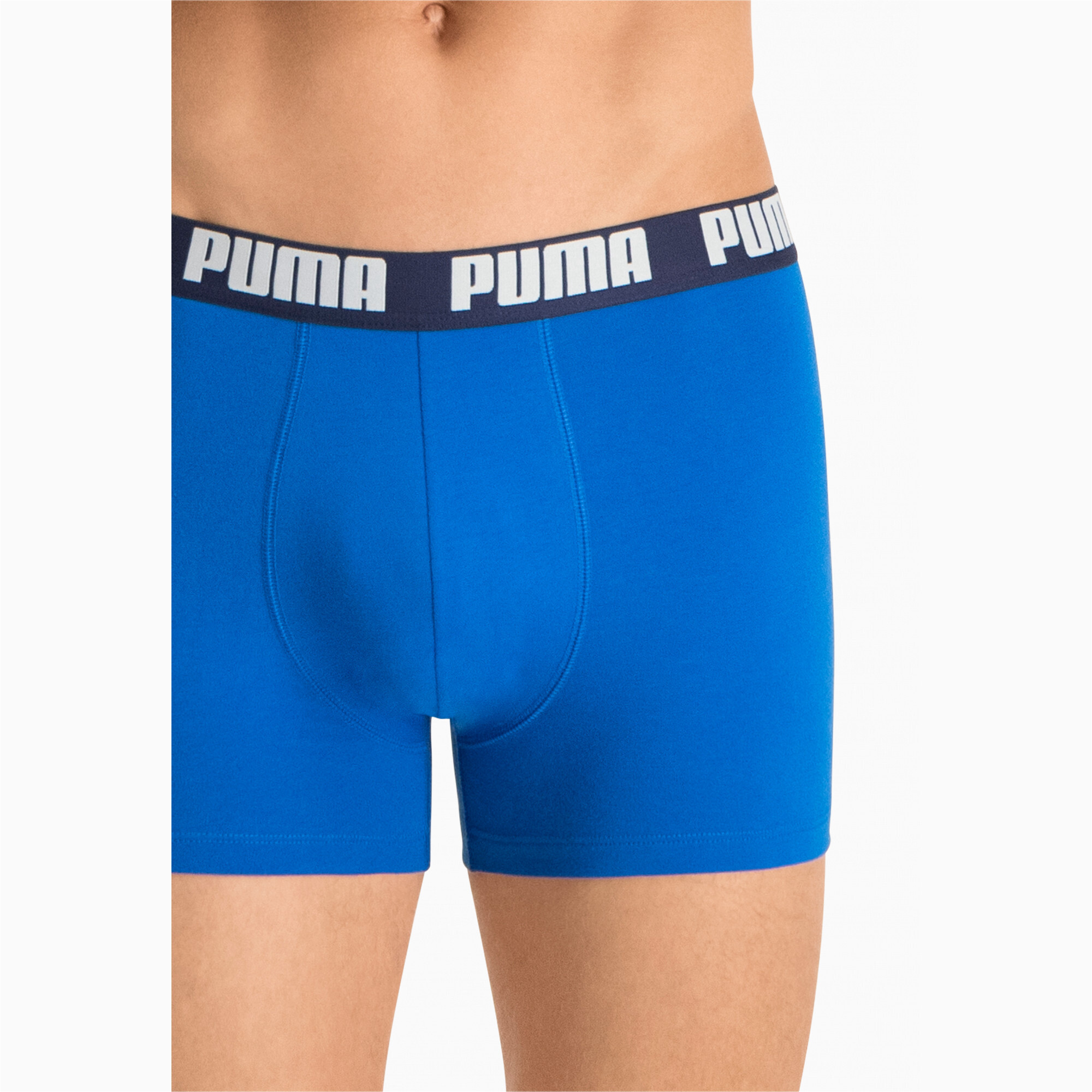 Men's PUMA Basic Short Boxer 2 Pack In Blue, Size 2XL