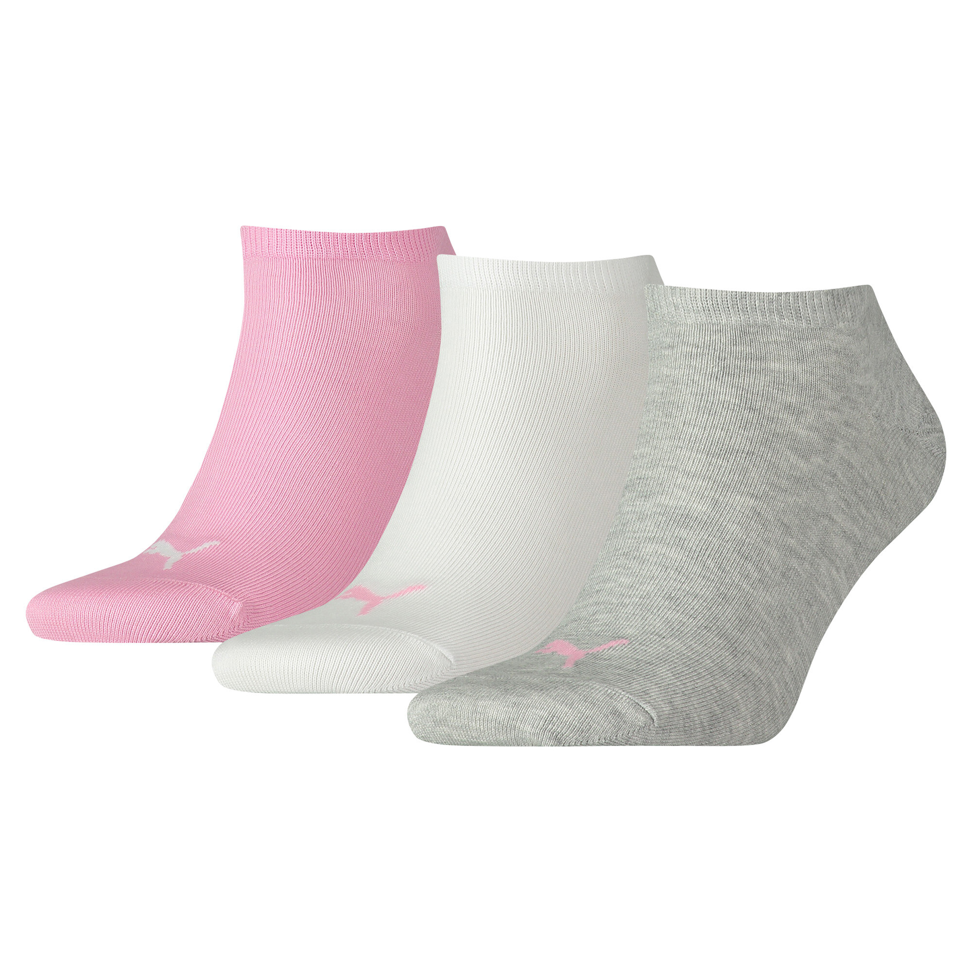 Puma Unisex Plain Sneaker Trainer Socks 3 Pack, Pink, Size 39-42, Sale