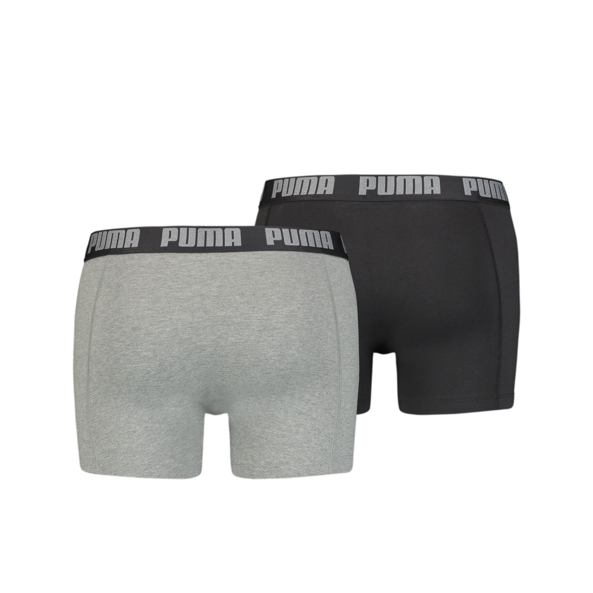 Men's PUMA Basic Boxers 2 Pack In Gray, Size XL