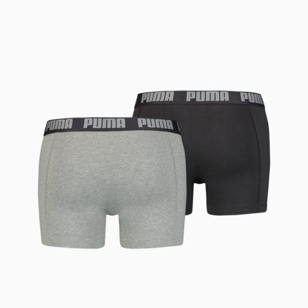 PUMA Basic Men's Boxers 2 Pack, dark grey melange / black, large-ZAF