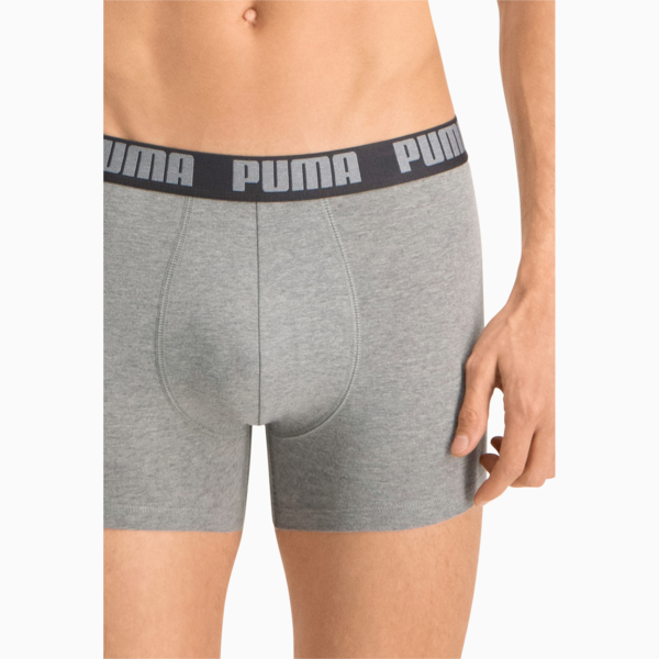 PUMA Basic Men's Boxers 2 Pack, dark grey melange / black, large-ZAF
