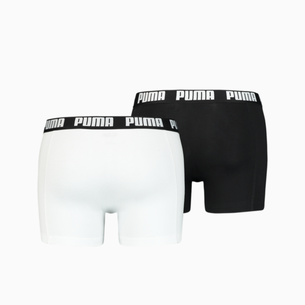 PUMA Basic Men's Boxers 2 Pack, white / black, large-ZAF