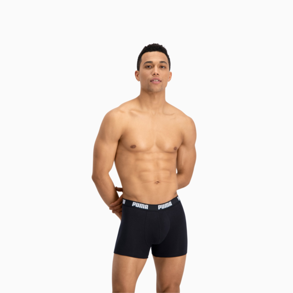 PUMA Basic Men's Boxers 2 Pack, white / black, large-ZAF