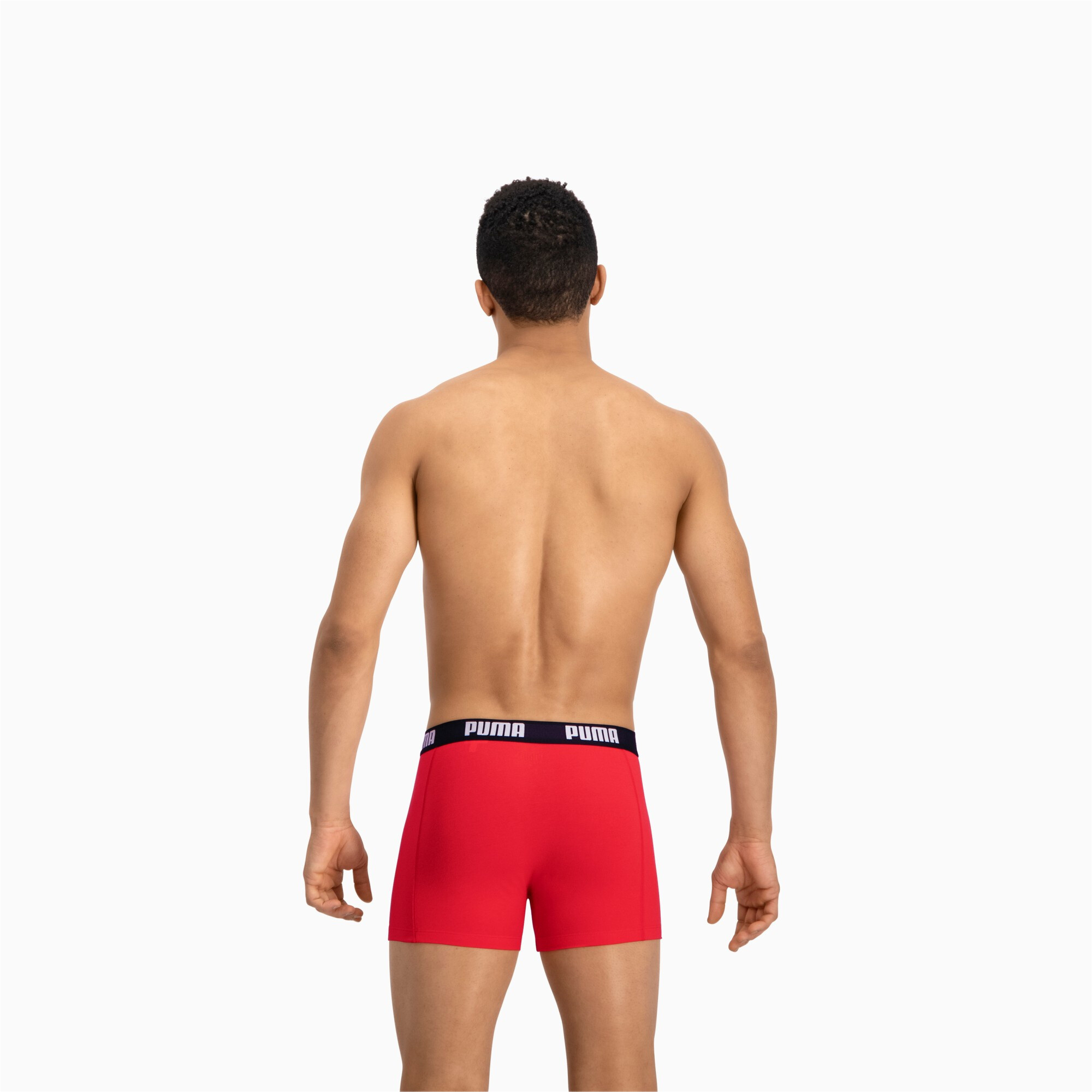 Men's PUMA Basic Boxers 2 Pack In Red, Size Large