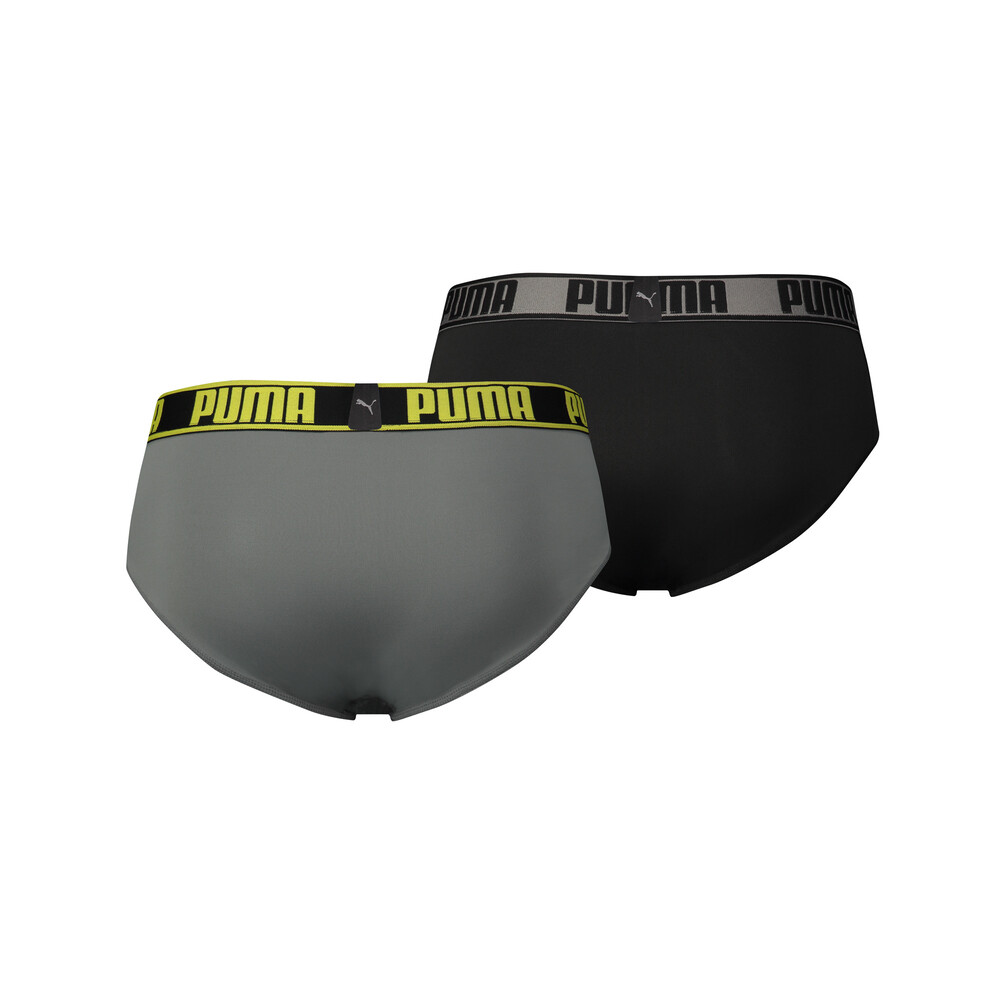 

PUMA - male - Мужское нижнее белье PUMA Active Brief 2P Packed – grey / yellow –, Серый