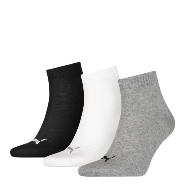 Pack de 3 Medias tobilleras lisas unisex, grey/white/black, large-ARG