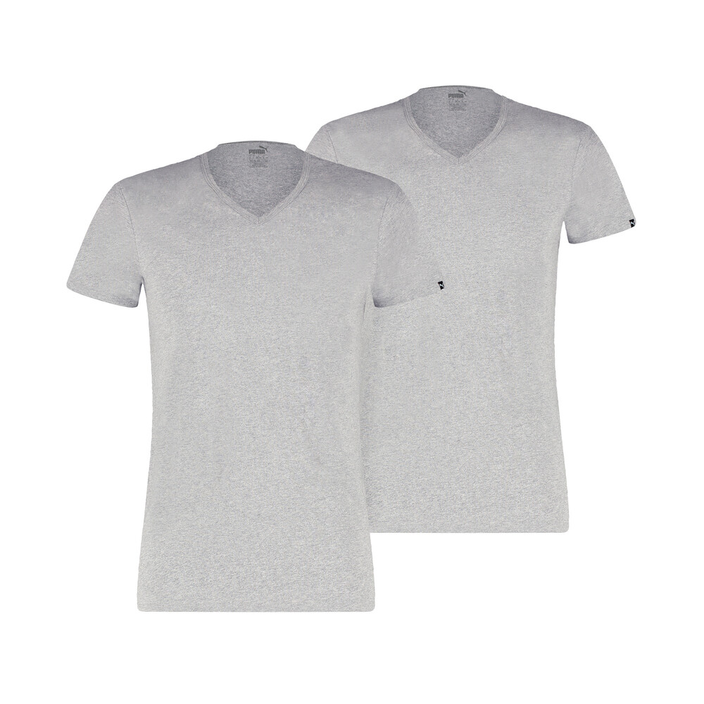 

PUMA - male - Футболка PUMA Basic Men's V-Neck T-Shirt (2 Pack) – middle grey melange –, Серый