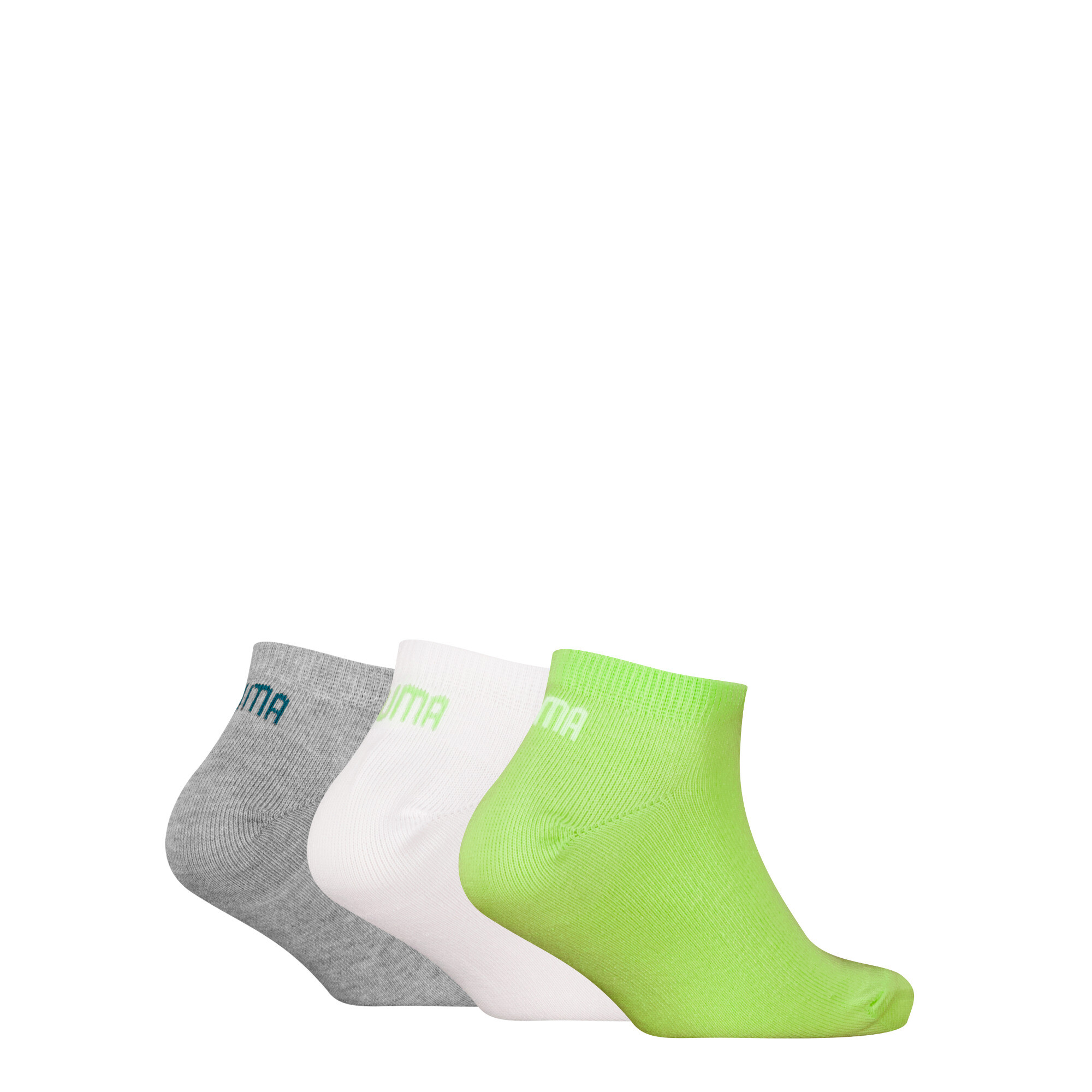 Puma Kids' Invisible Socks 3 Pack, Green, Size 23-26, Clothing