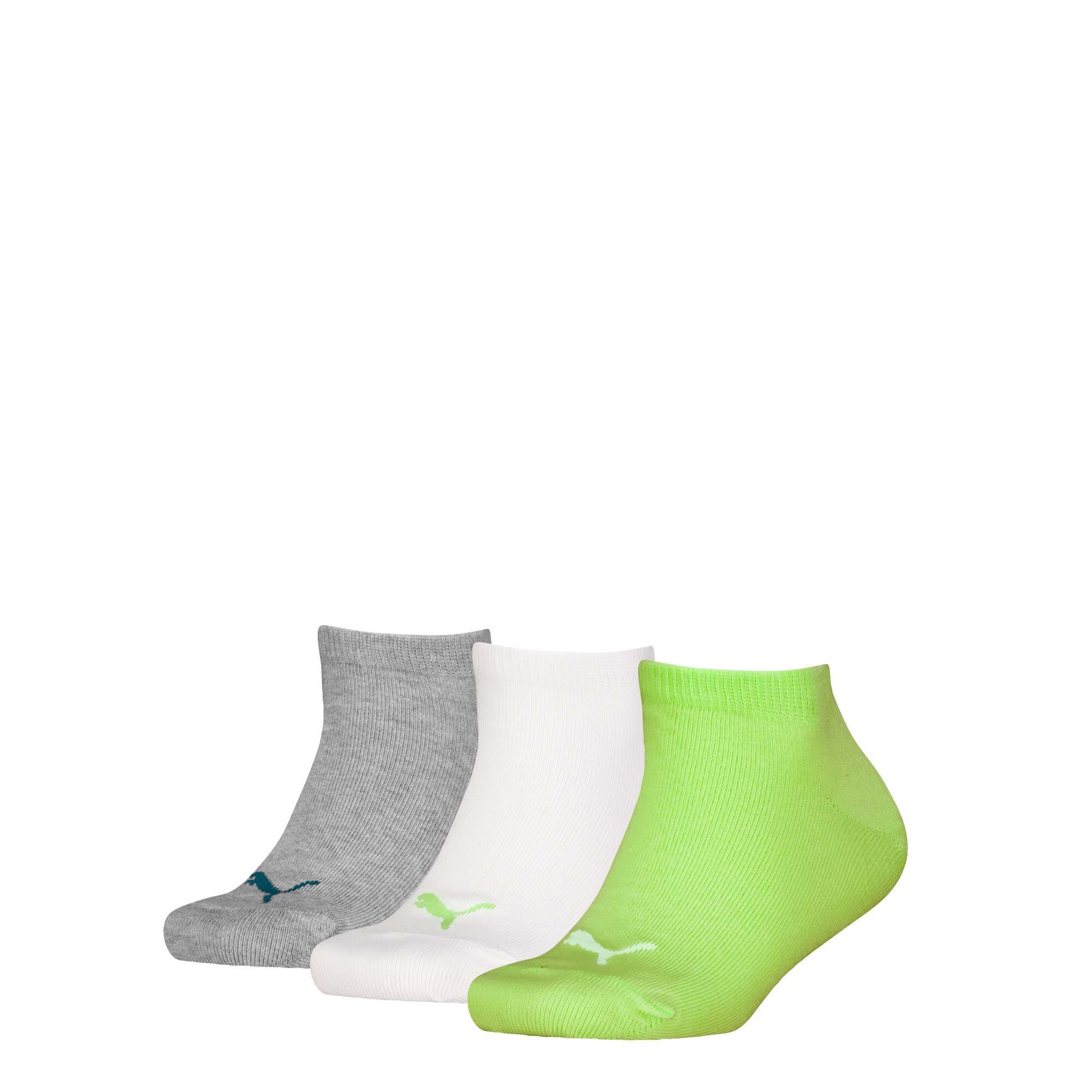 Licence Puma Kinder Invisible Socken 3er-Pack | Green Combo | Größe: 31-34