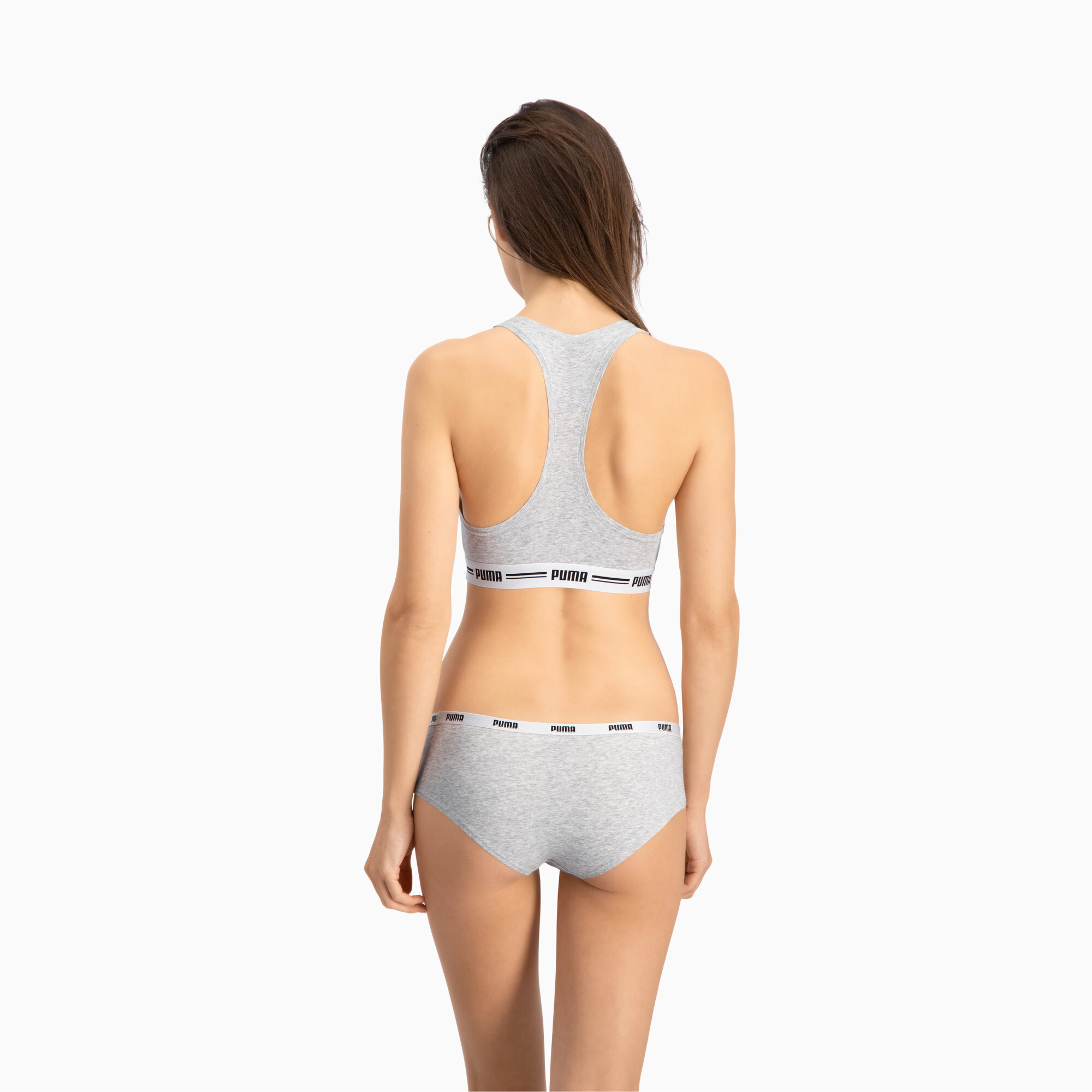 Women's PUMA Hipster Underwear 3 Pack In White, Size Large