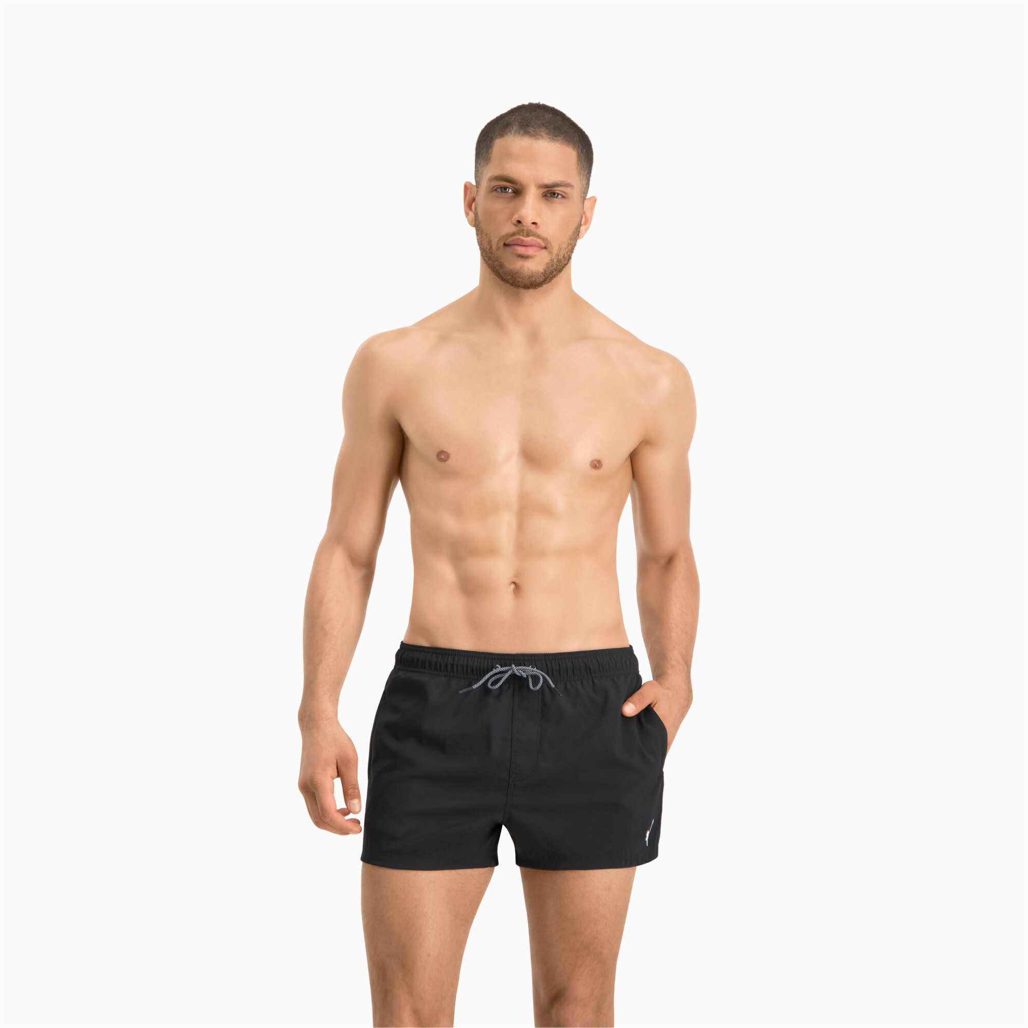 Men's Puma's Short Length Swimming Shorts, Black, Size M, Clothing