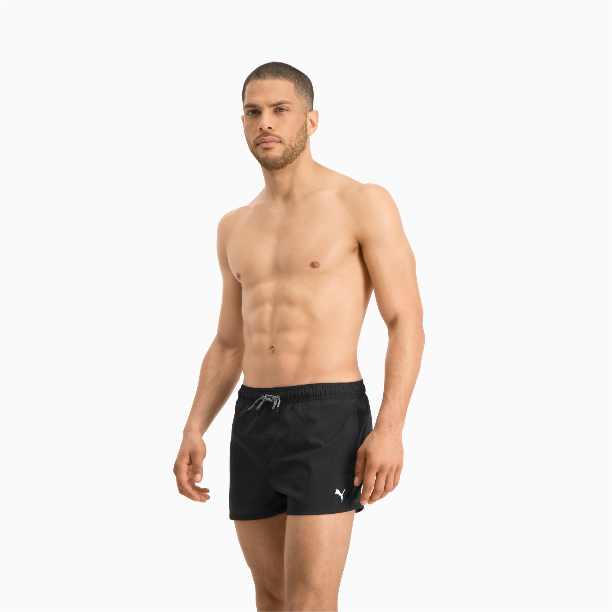 Men's Puma's Short Length Swimming Shorts, Black, Size M, Clothing