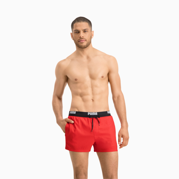PUMA  Logo Men's Short Length Swimming Shorts, red, large-ZAF