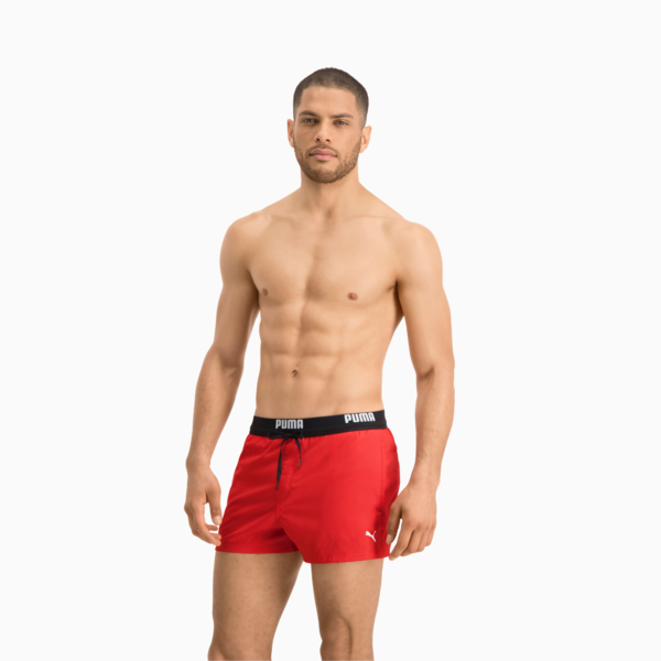 PUMA  Logo Men's Short Length Swimming Shorts, red, large-ZAF