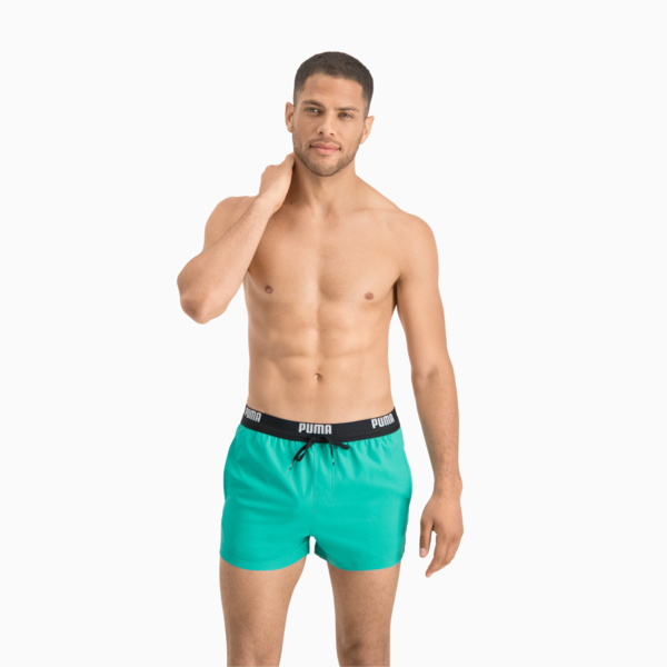 PUMA  Logo Men's Short Length Swimming Shorts, aqua, large-ZAF