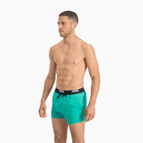 PUMA  Logo Men's Short Length Swimming Shorts, aqua, large-ZAF