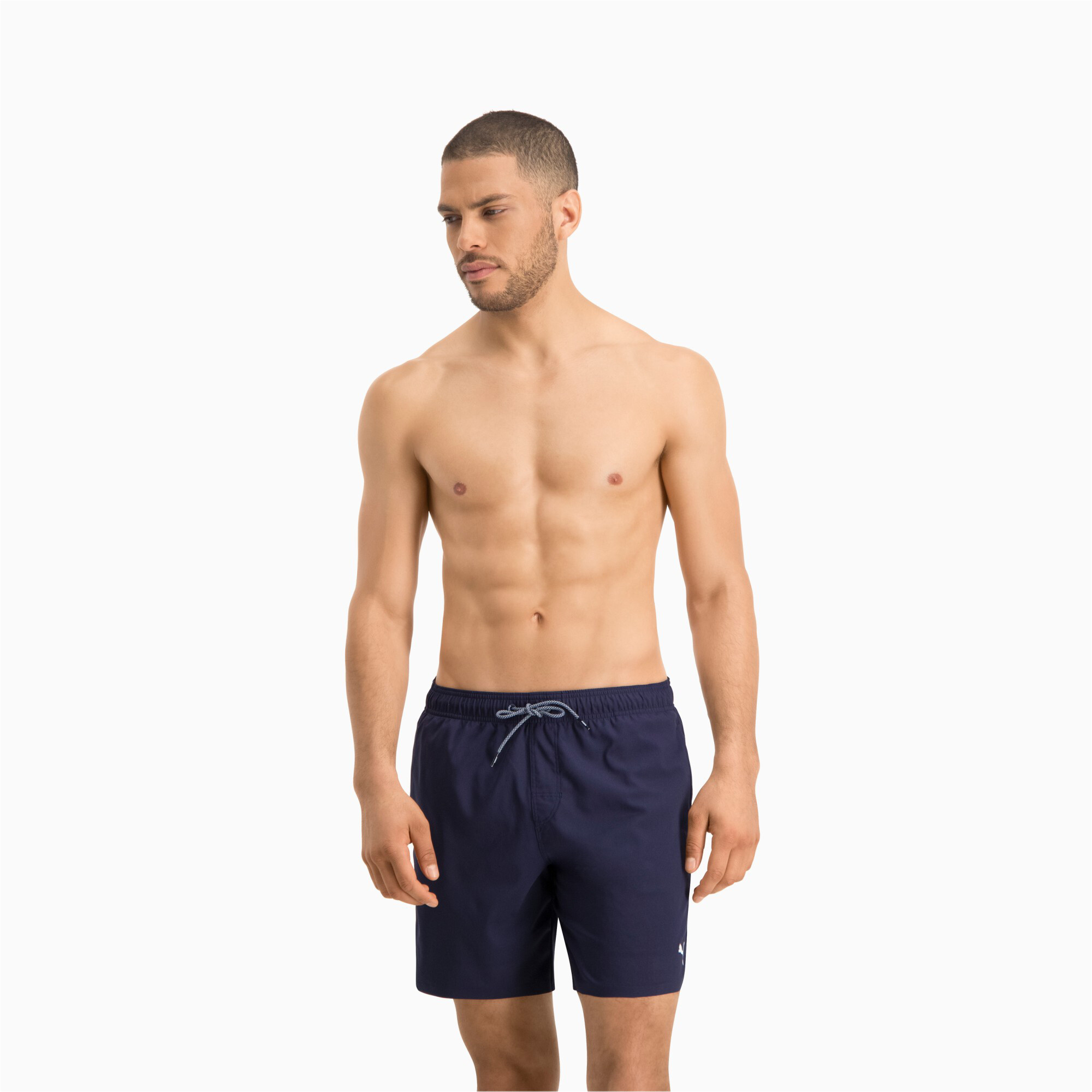 Men's PUMA Swim Mid-Length Swimming Shorts In 80 - Blue, Size XS