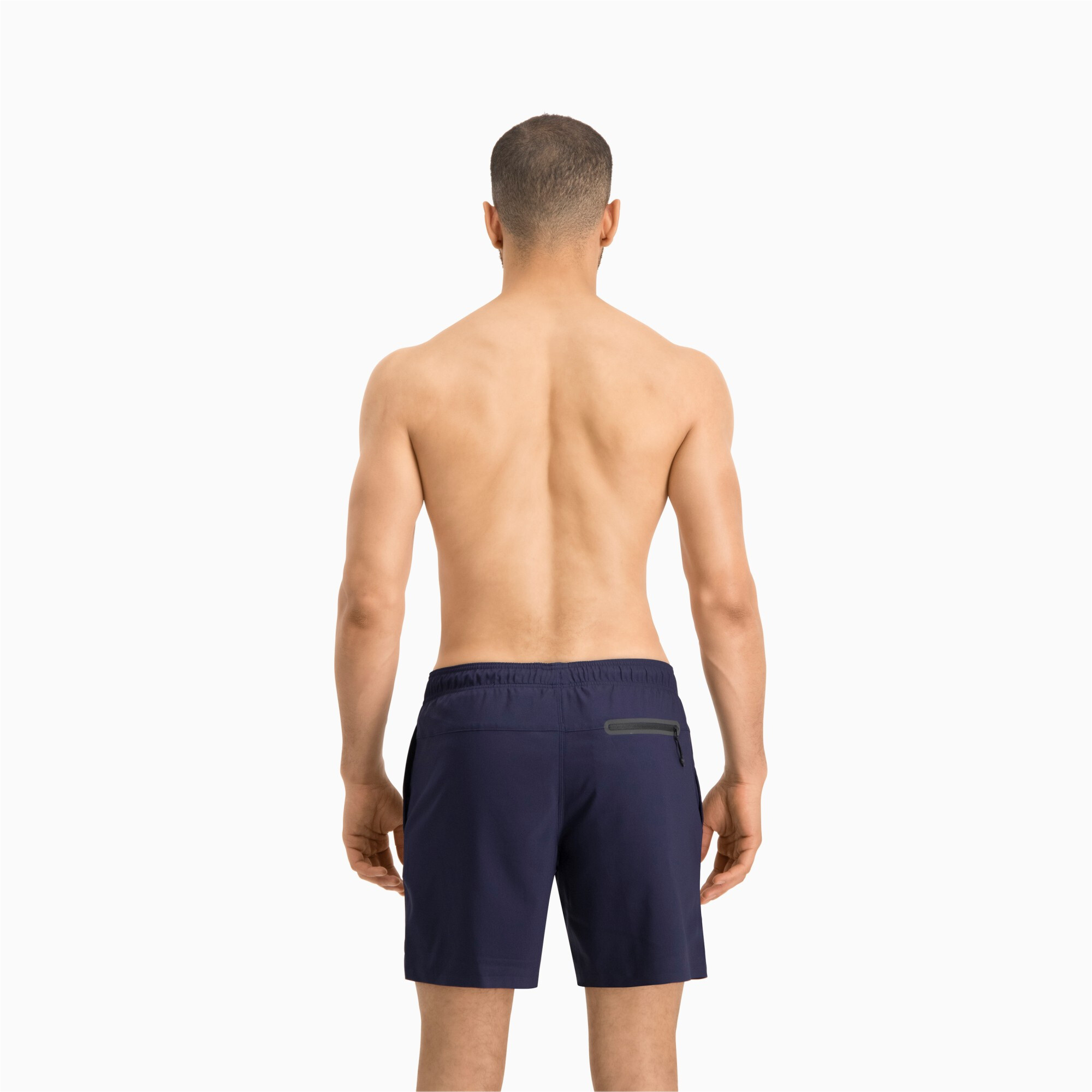 Men's PUMA Swim Mid-Length Swimming Shorts In Blue, Size Small
