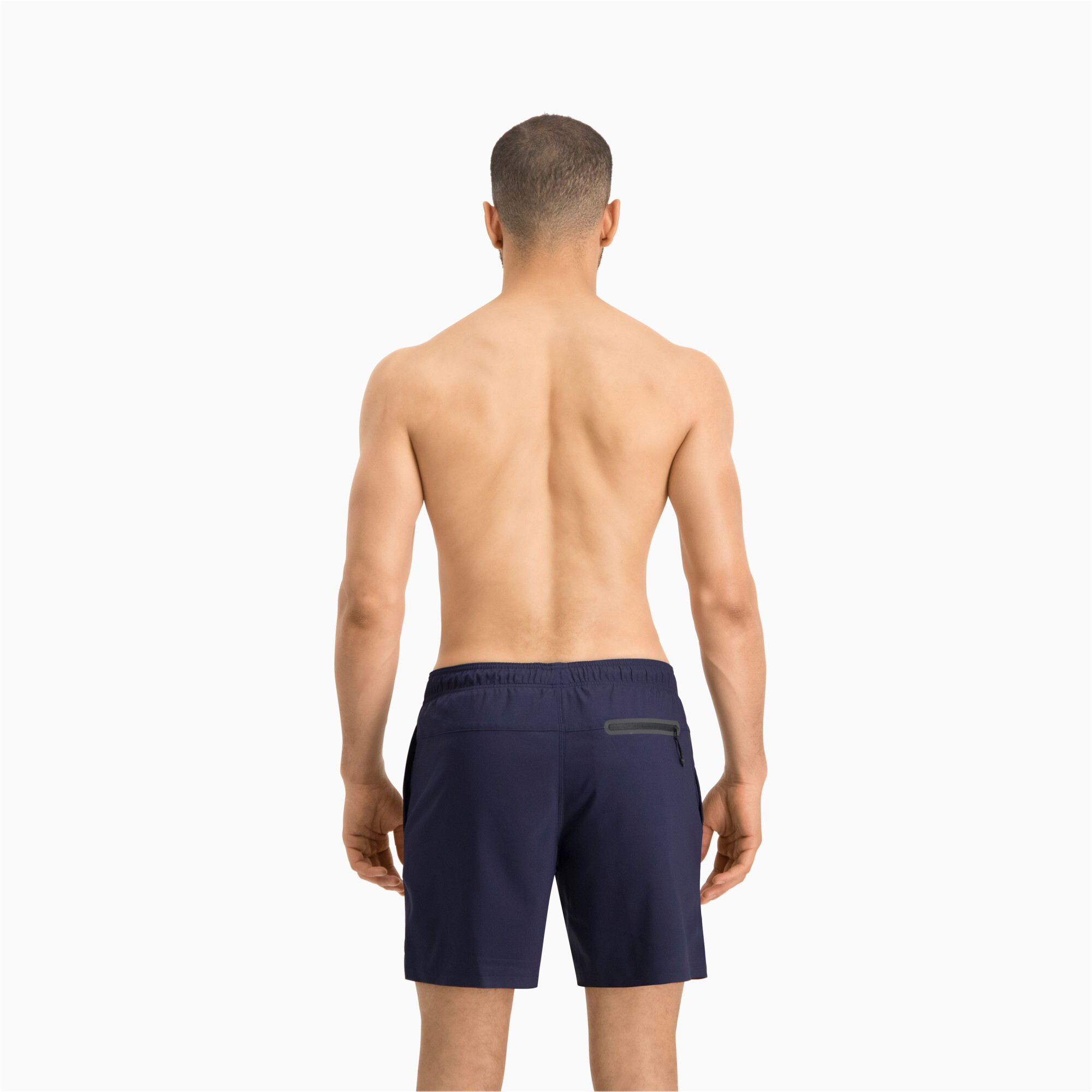 Men's PUMA Swim Mid-Length Swimming Shorts In 80 - Blue, Size Medium