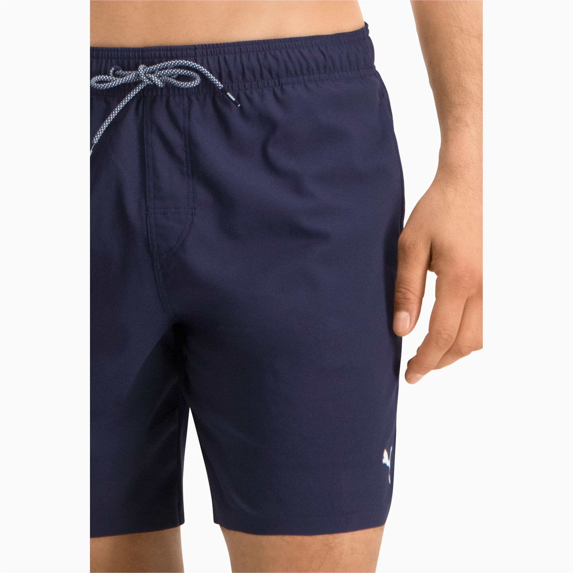Men's PUMA Swim Mid-Length Swimming Shorts In Blue, Size Medium