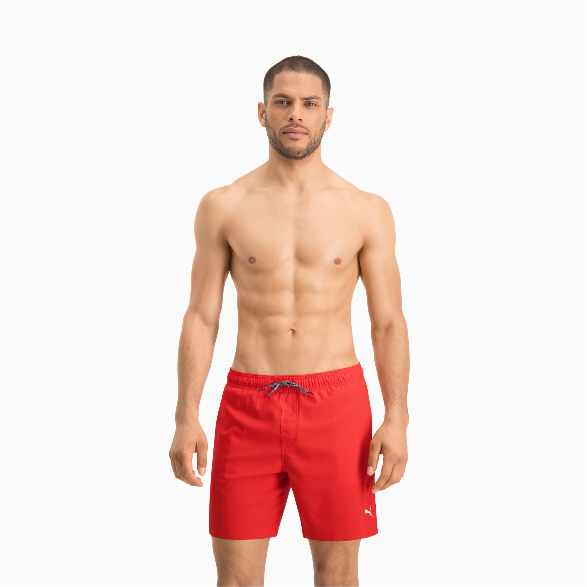 Men's Puma Swim Mid-Length's Swimming Shorts, Red, Size XS, Clothing