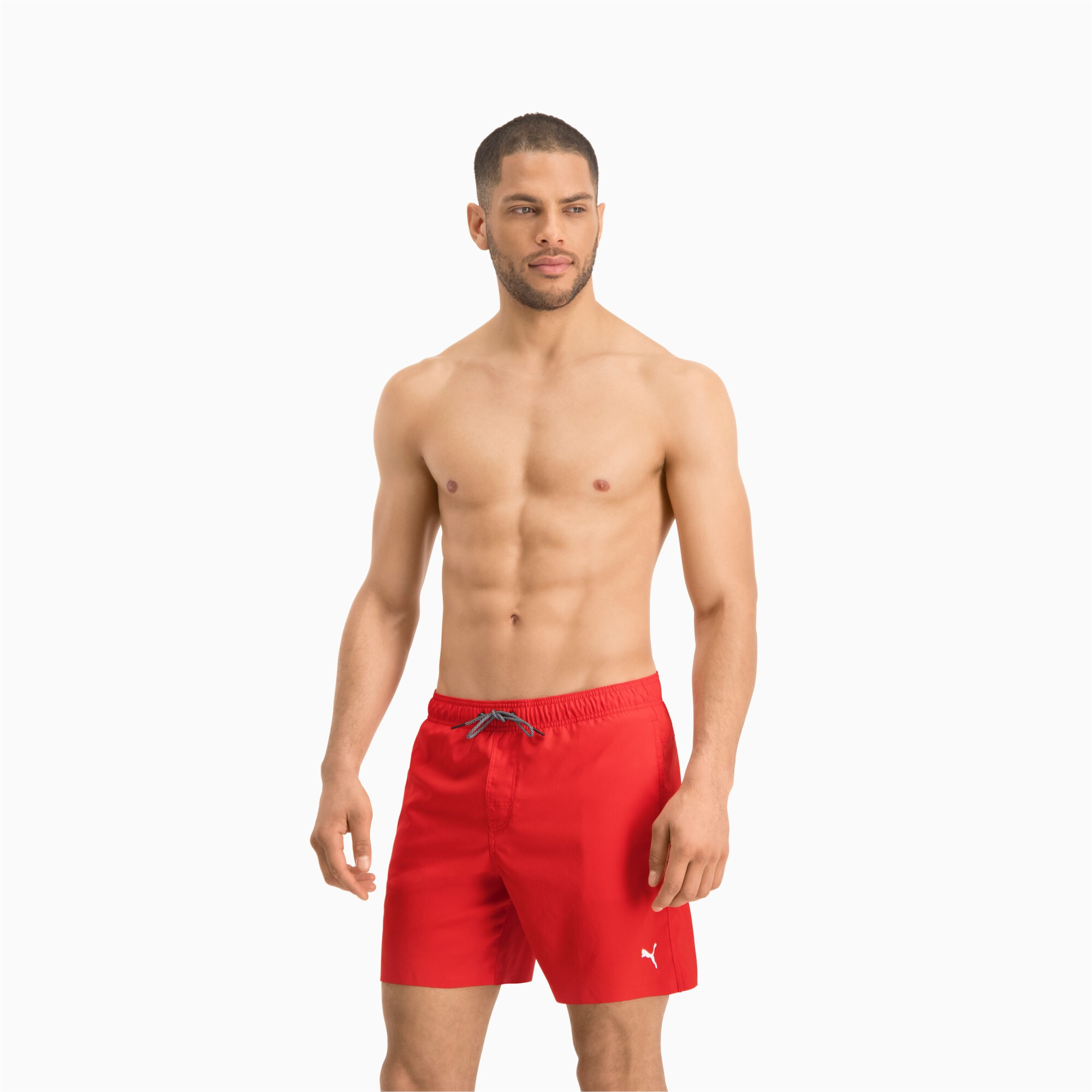 Men's Puma Swim Mid-Length's Swimming Shorts, Red, Size XS, Clothing