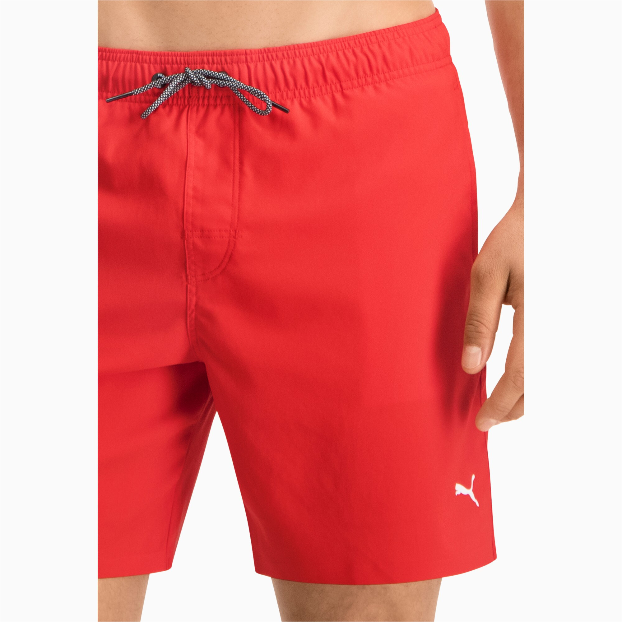 Men's Puma Swim Mid-Length's Swimming Shorts, Red, Size XS, Clothing