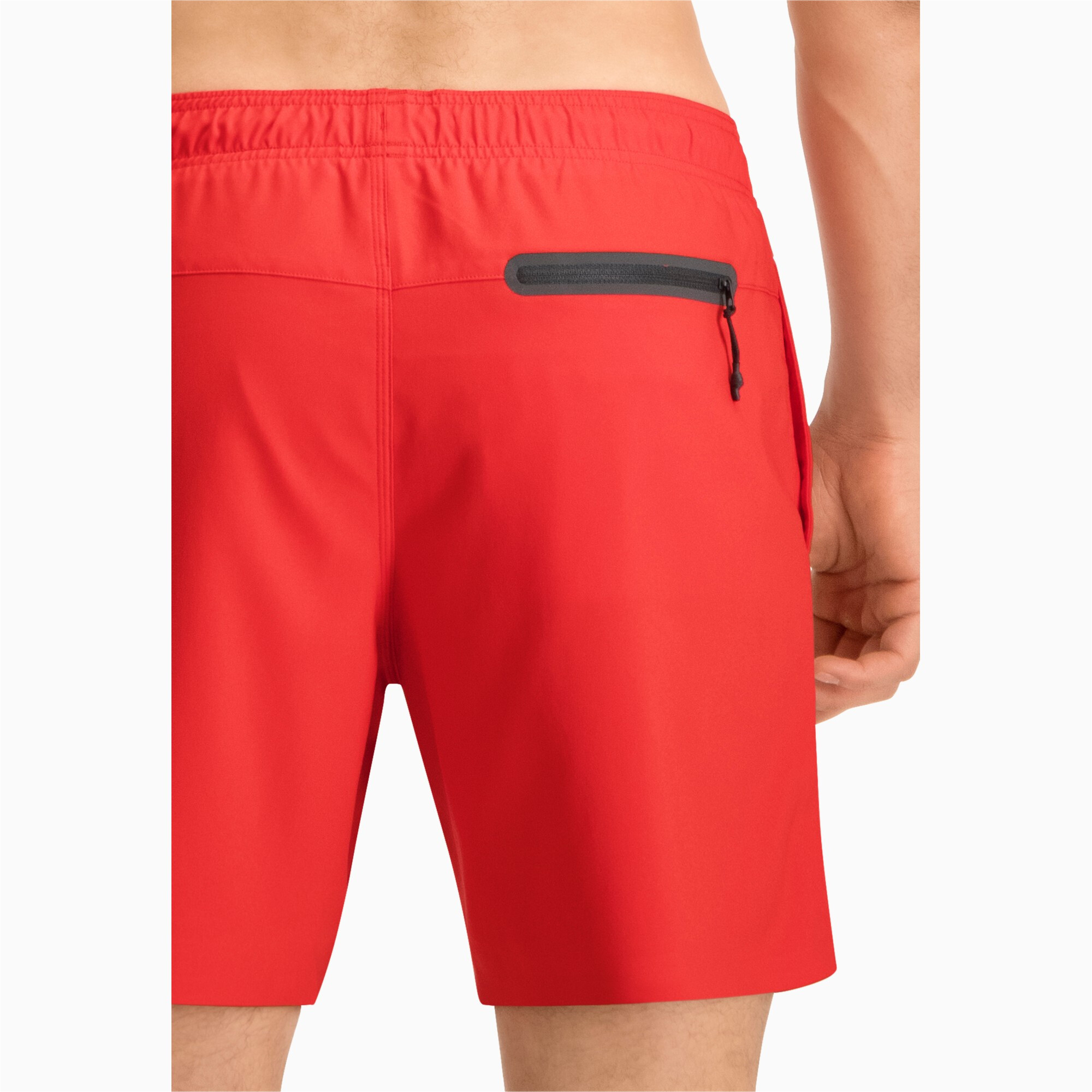 Men's Puma Swim Mid-Length's Swimming Shorts, Red, Size XS, Clothing