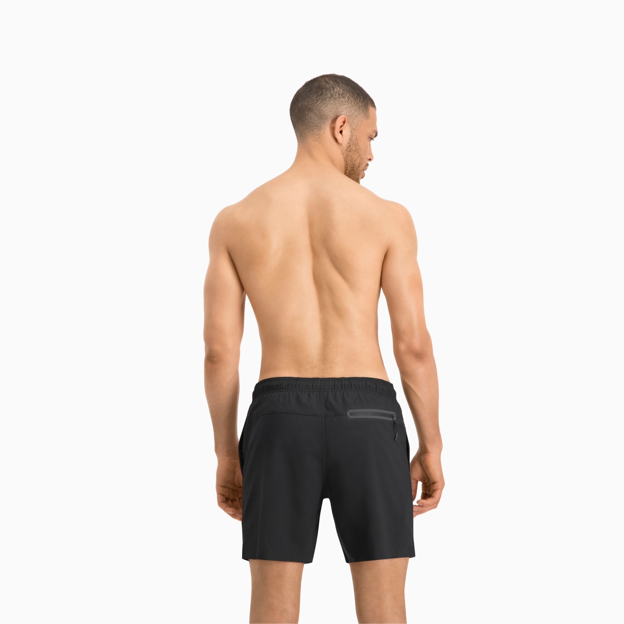 Men's PUMA Swim Mid-Length Swimming Shorts In Black, Size Small