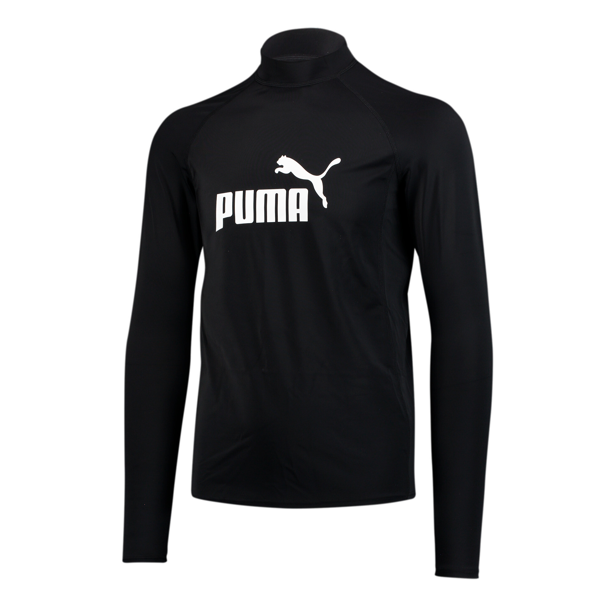 Men's PUMA Swim Long Sleeve Rash Guard In Black, Size XS