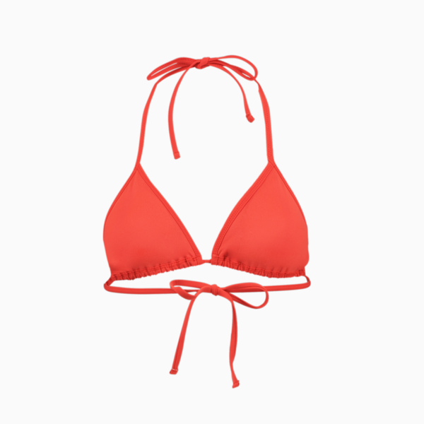 PUMA Swim Women's Triangle Bikini Top, red, large-MEX