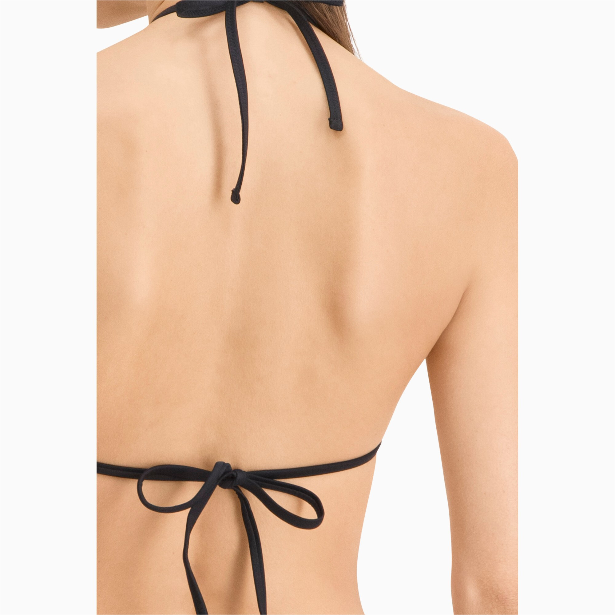 Women's PUMA Swim Triangle Bikini Top In Black, Size Large