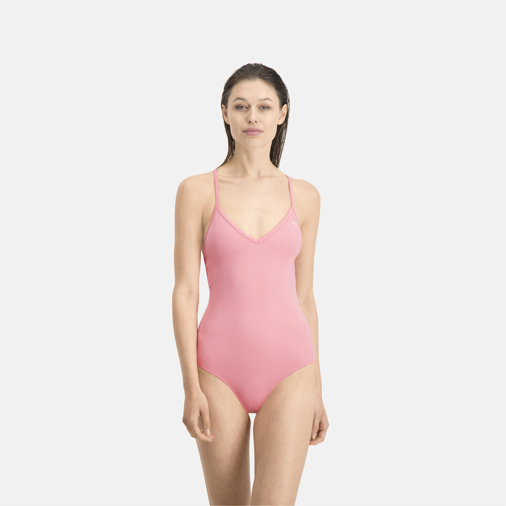 фото Купальник puma swim women v-neck crossback swimsuit