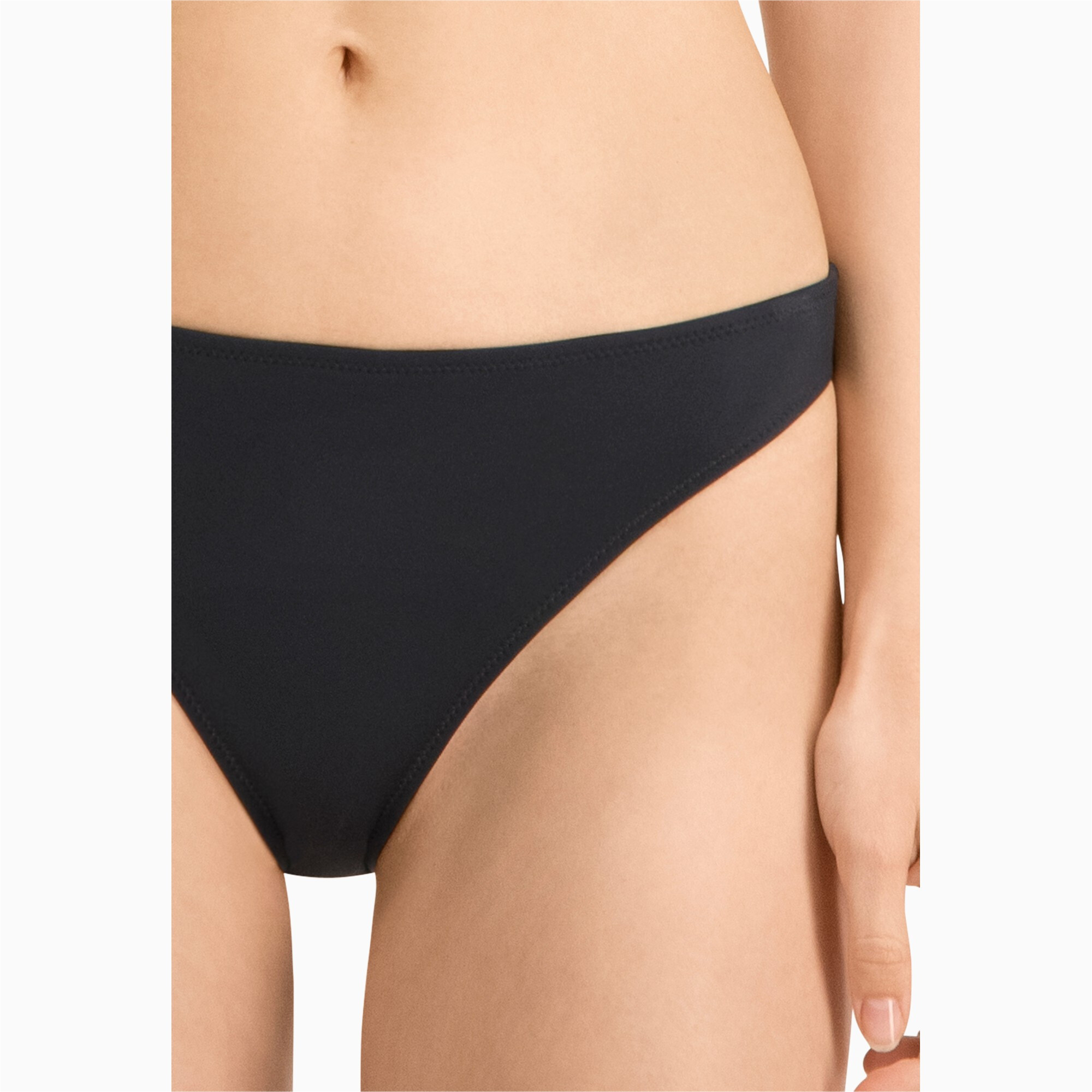 Women's Puma Swim's Classic Bikini Bottom, Black, Size S, Clothing