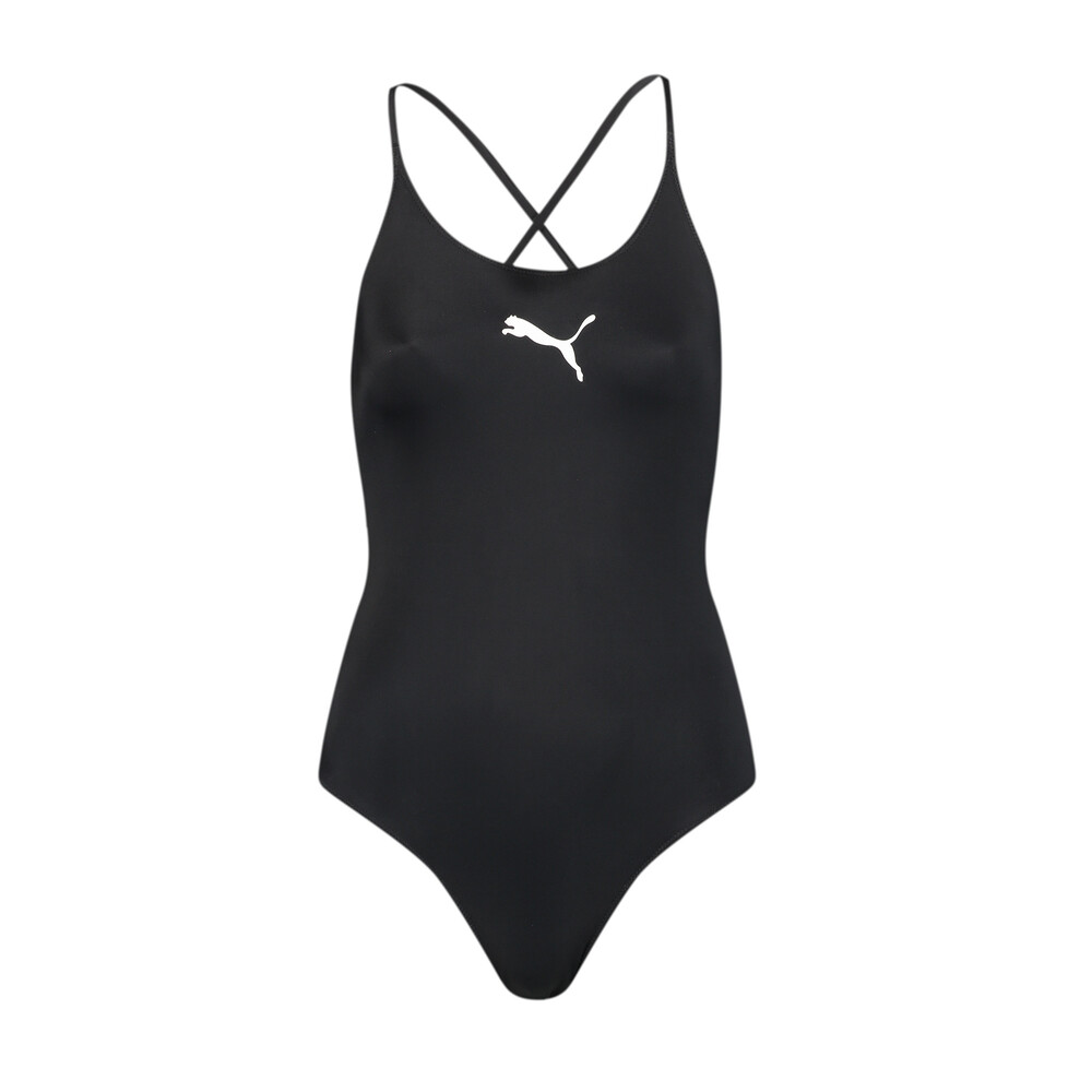 Купальник PUMA Swim Women Crossback Swimsuit | Колір: 10 - Black ...