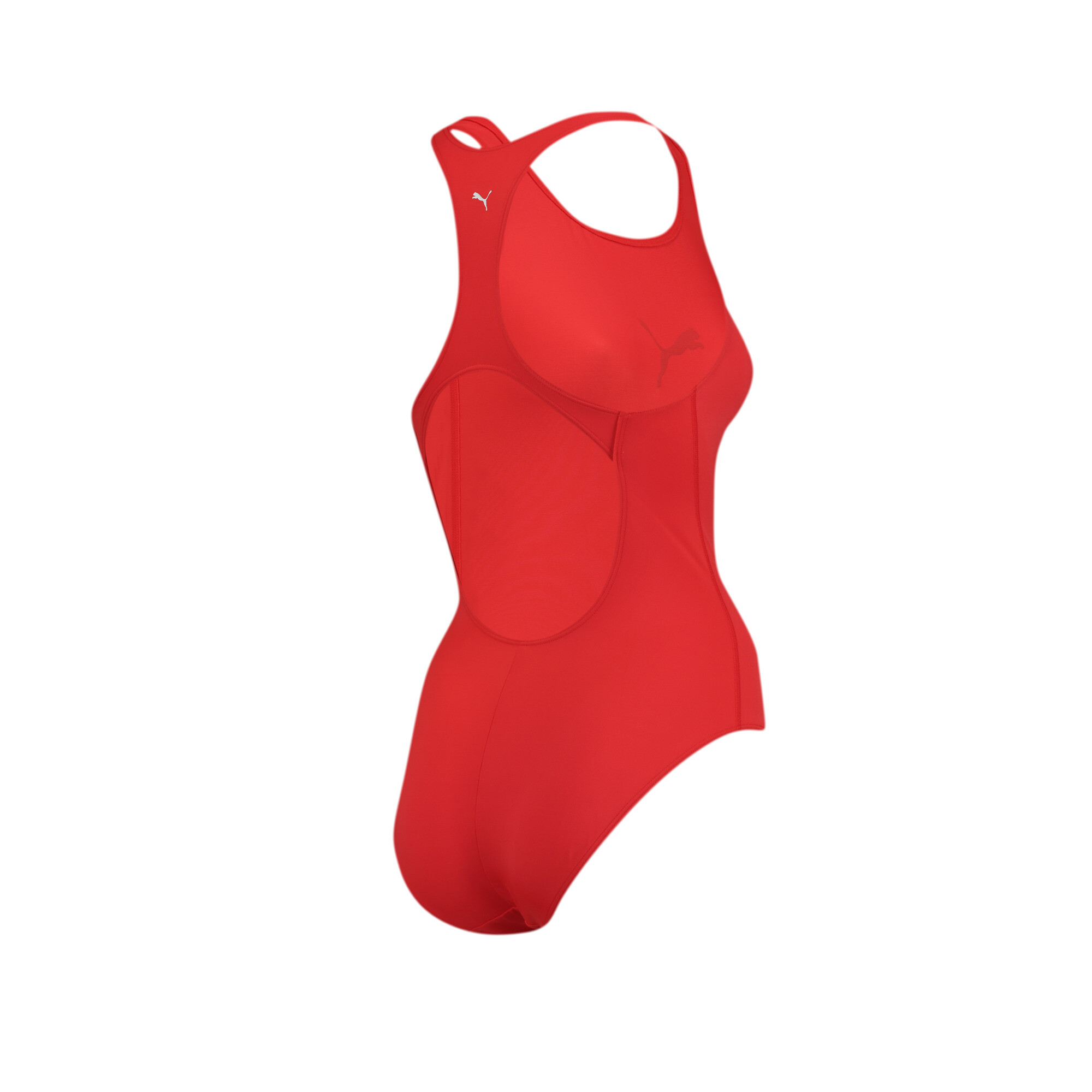 Women's PUMA Swim Racerback Swimsuit In Red, Size XL