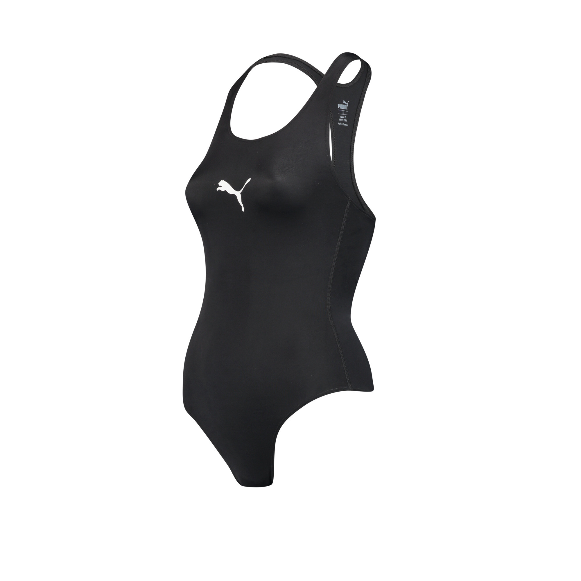 Women's Puma Swim's Racerback Swimsuit, Black, Size XL, Clothing