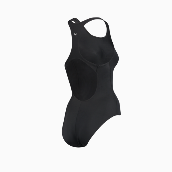 PUMA Swim Women's Racerback Swimsuit, black, large-ZAF