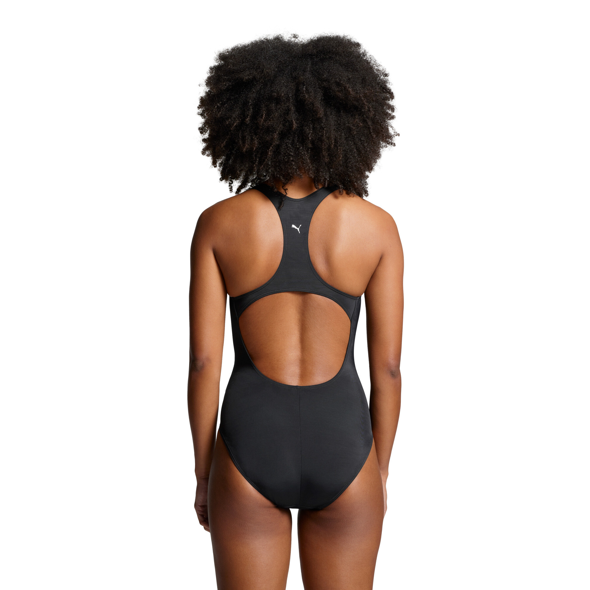 Women's Puma Swim's Racerback Swimsuit, Black, Size XL, Clothing