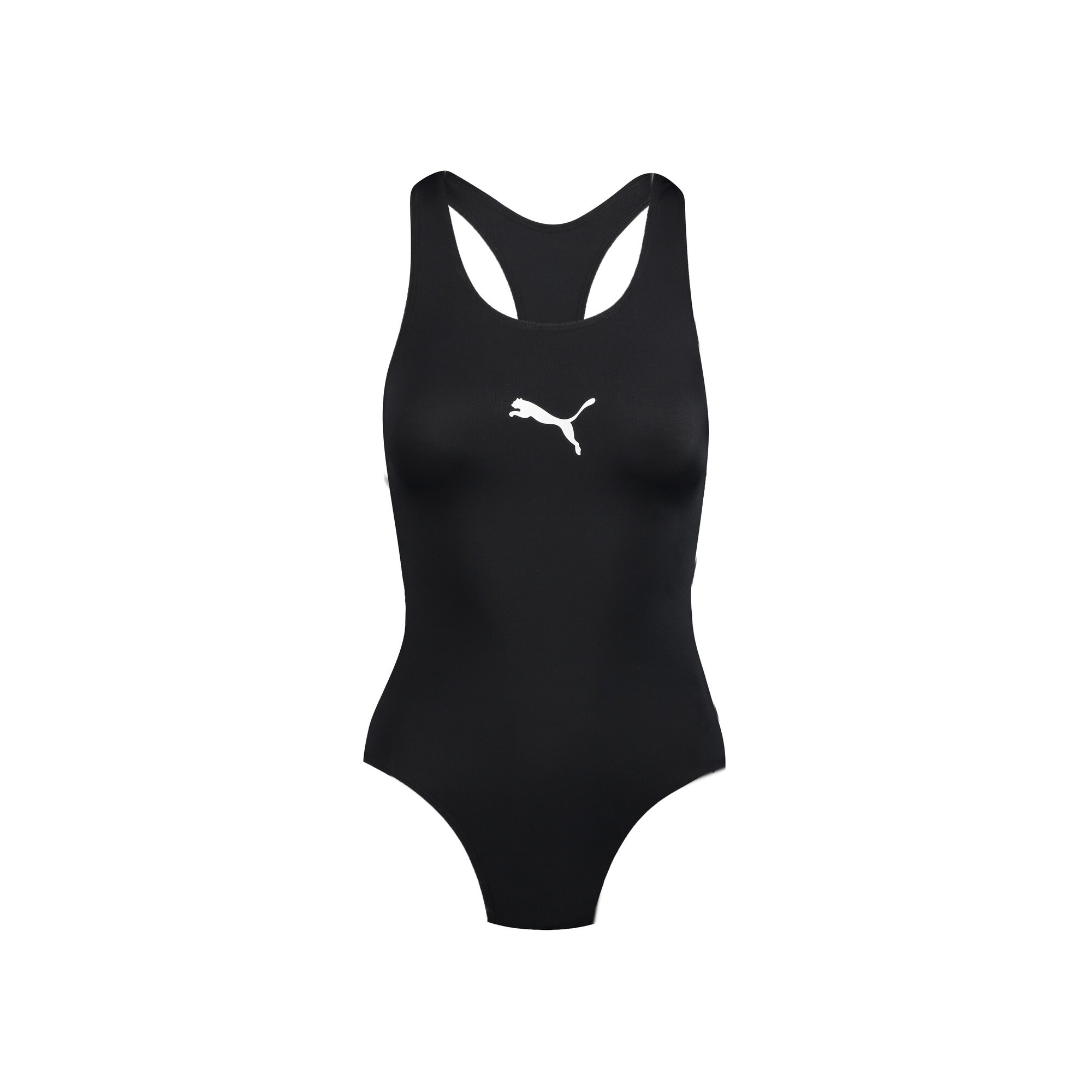 Women's Puma Swim's Racerback Swimsuit, Black, Size XL, Clothing