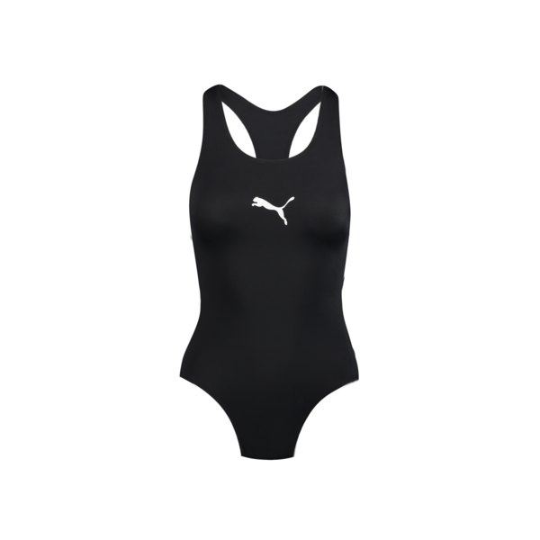 PUMA Swim Women's Racerback Swimsuit, black, large-ZAF