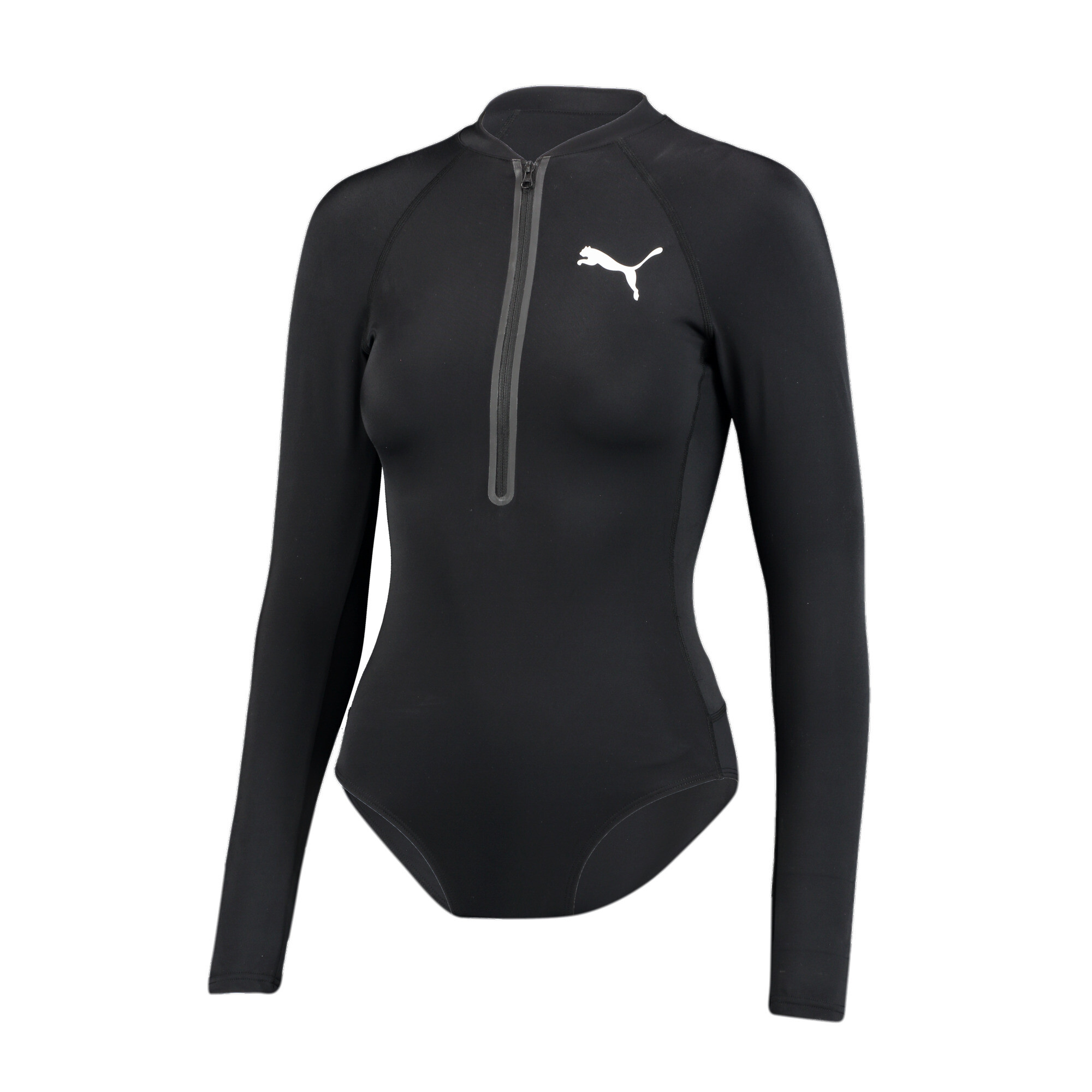 Women's Puma Swim's Long Sleeve Surf Suit, Black, Size L, Clothing