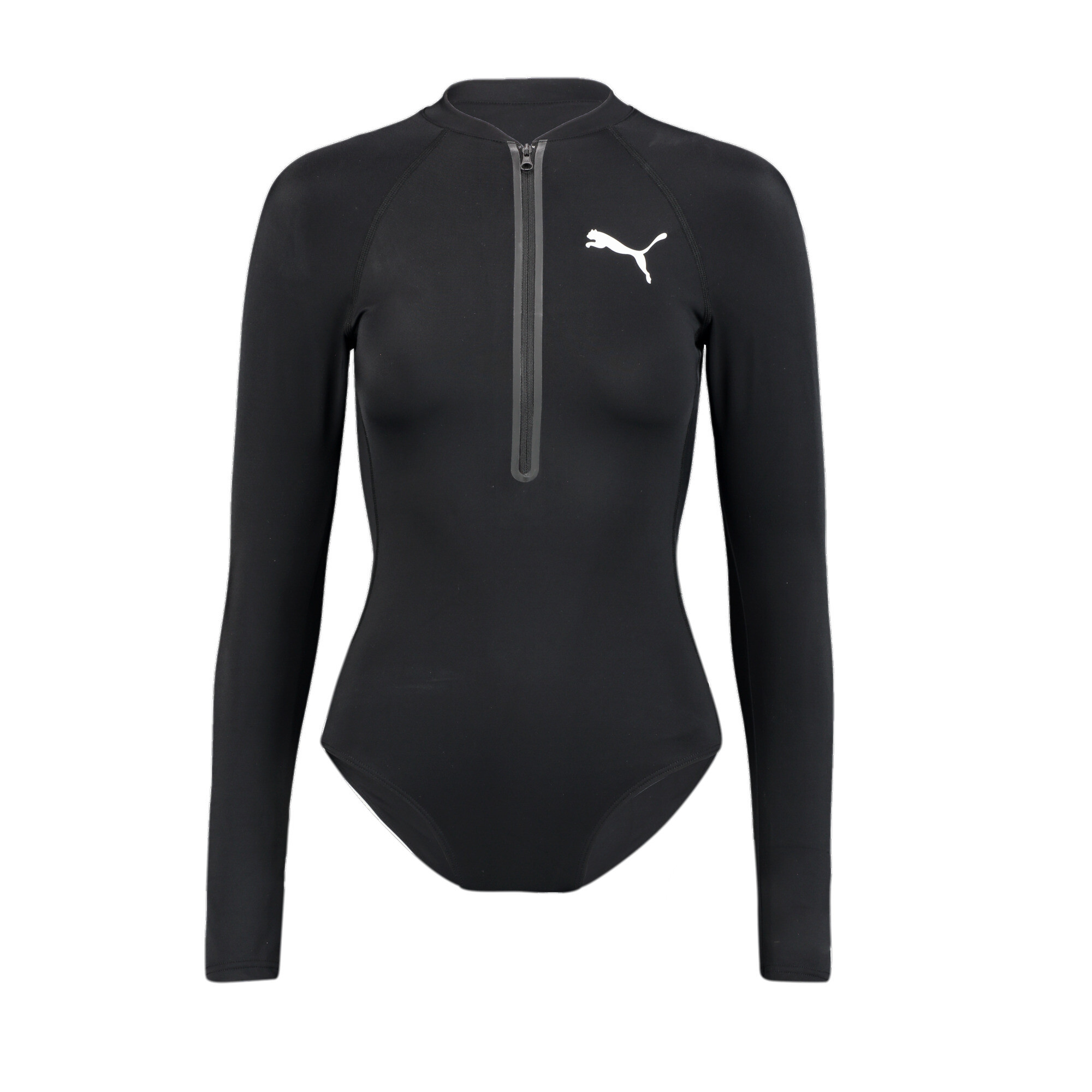 Women's Puma Swim's Long Sleeve Surf Suit, Black, Size L, Clothing