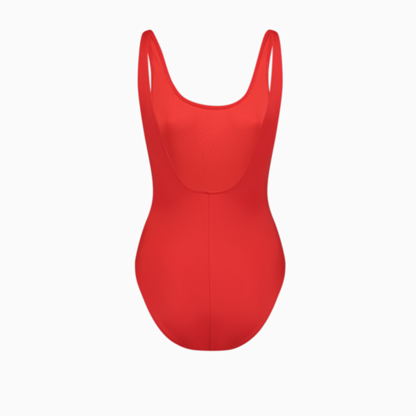 PUMA Swim Women's 1 Piece Swimsuit, red, large-MEX