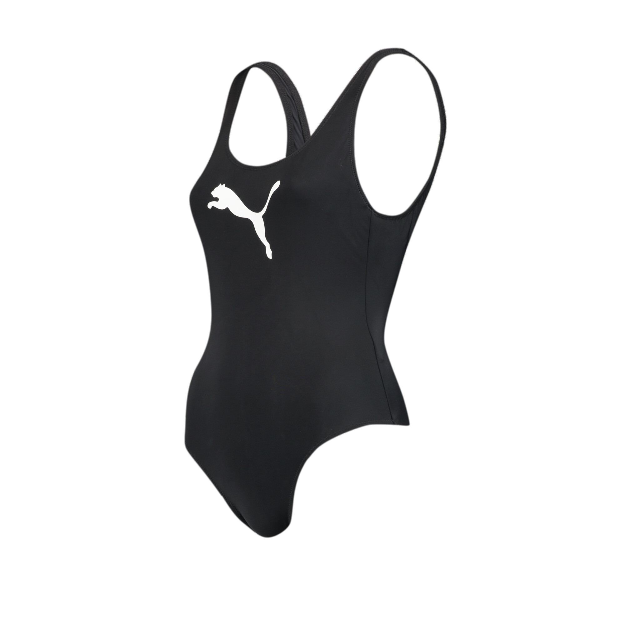 Women's PUMA Swim 1 Piece Swimsuit In Black, Size XL