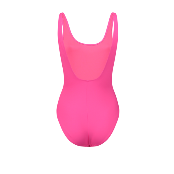 PUMA Swim Women's 1 Piece Swimsuit, glowing pink, large-ZAF