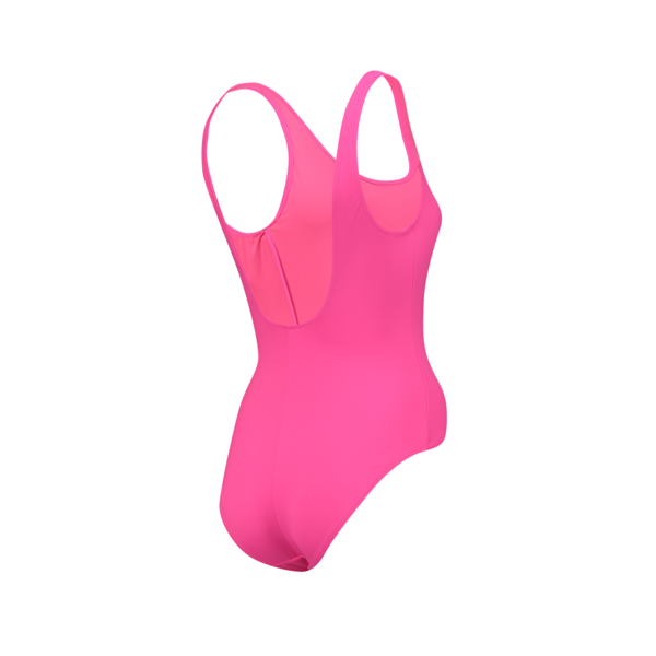 PUMA Swim Women's 1 Piece Swimsuit, glowing pink, large-ZAF