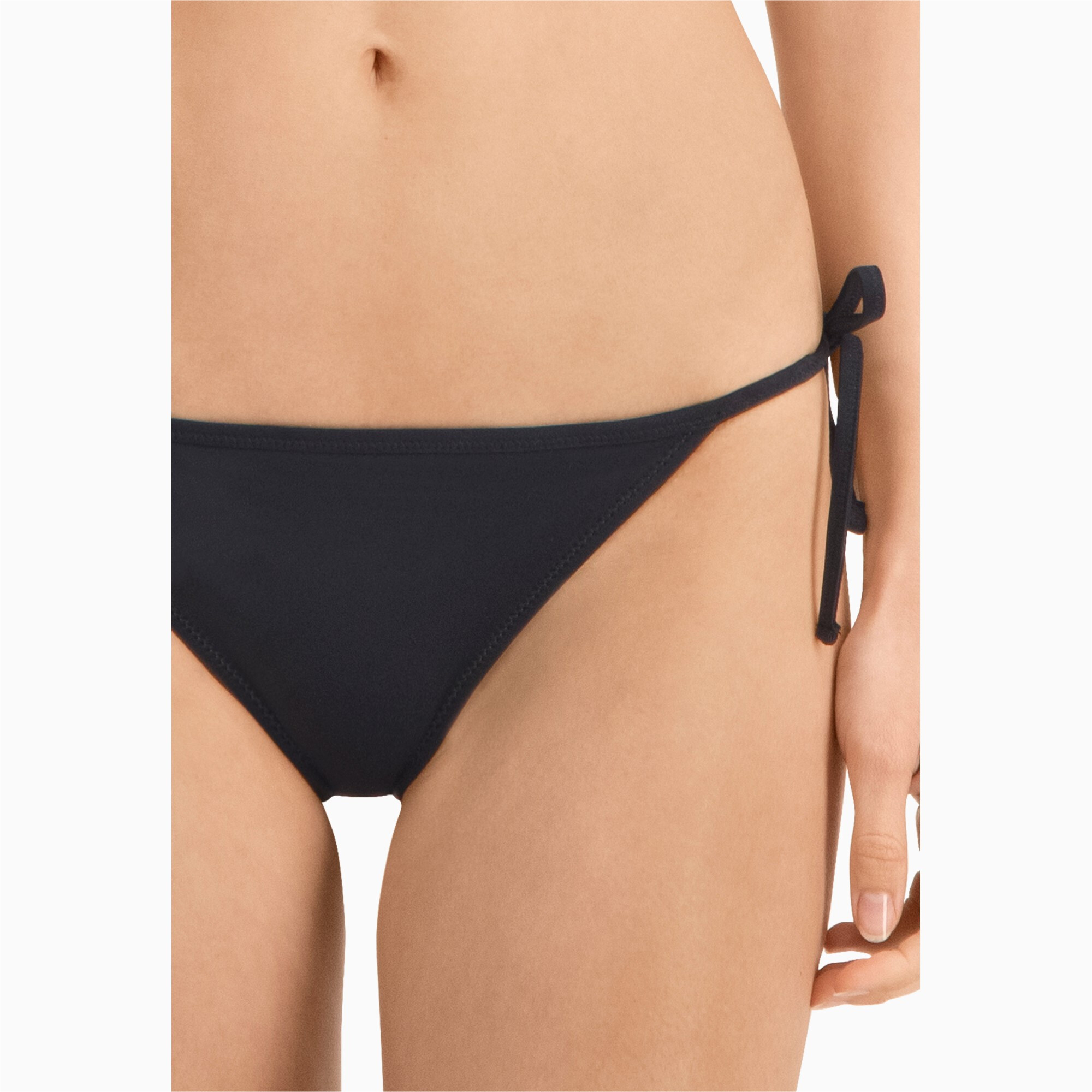 Women's Puma Swim's Bikini Bottoms Side Tie, Black, Size XL, Clothing